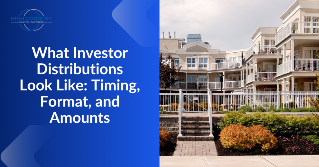 Investor distributions multifamily syndication showing how and when passive investors receive cash flow payments